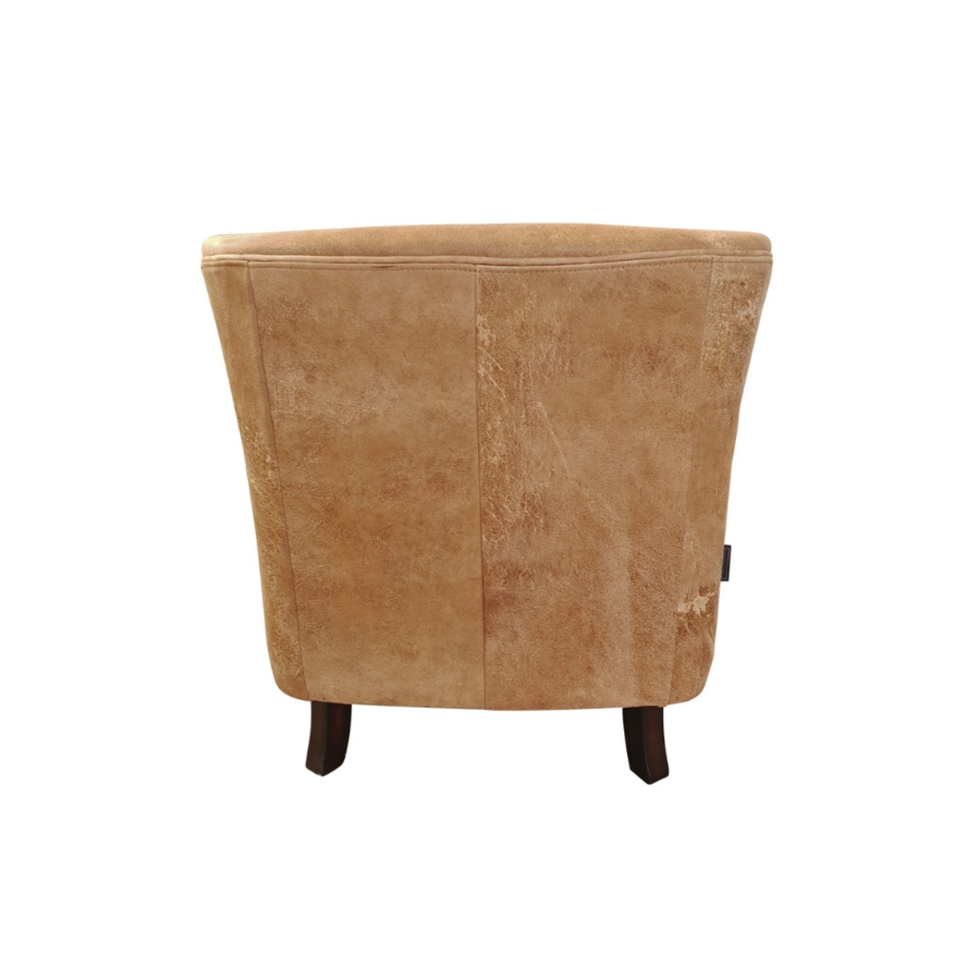 Mortimer Aged Full Grain Leather Armchair - Destroyed Camel image 2
